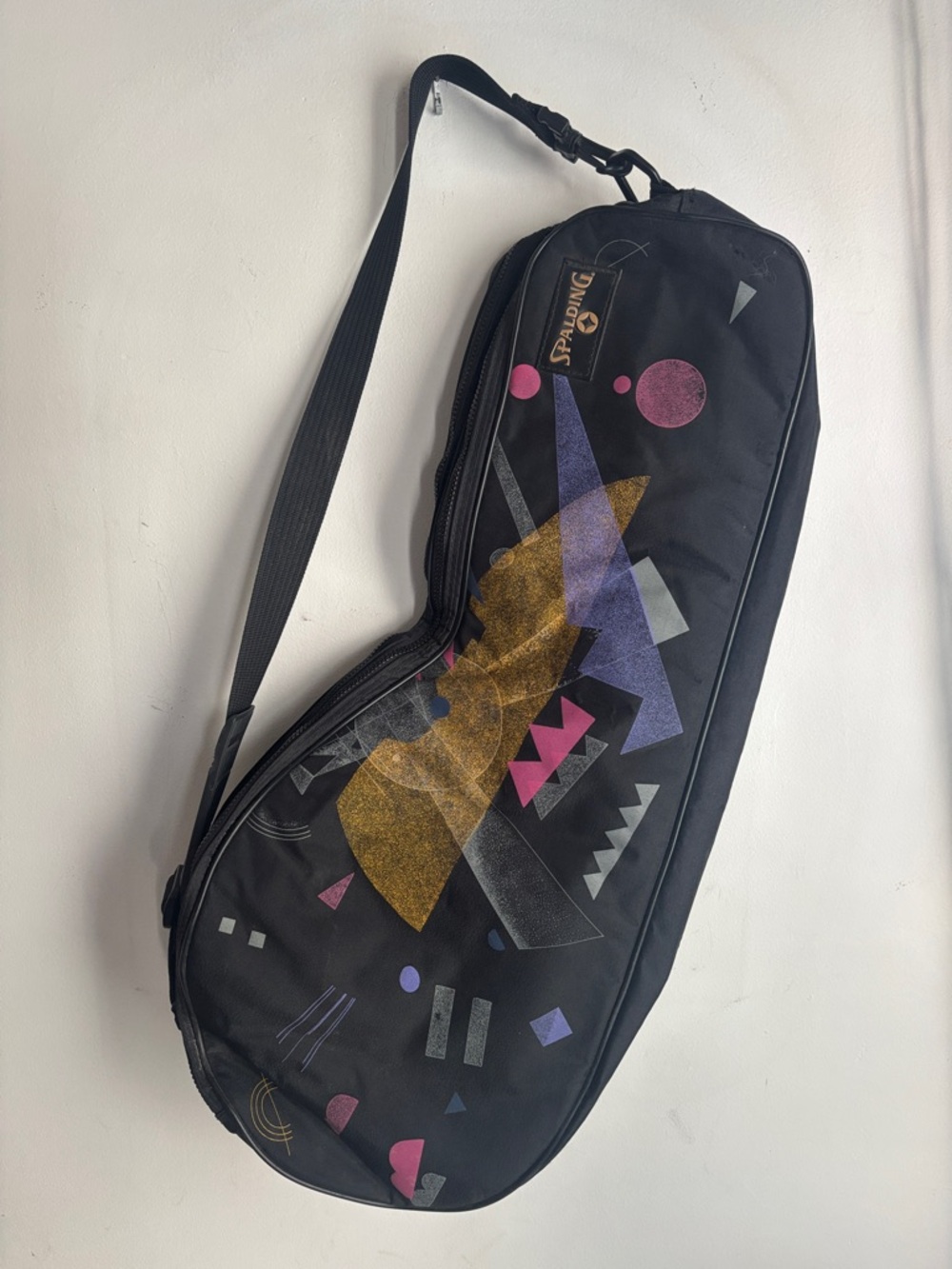 Vintage | 80’s -90’s Spalding Black Tennis Sling Bag w/ Retro Accents
